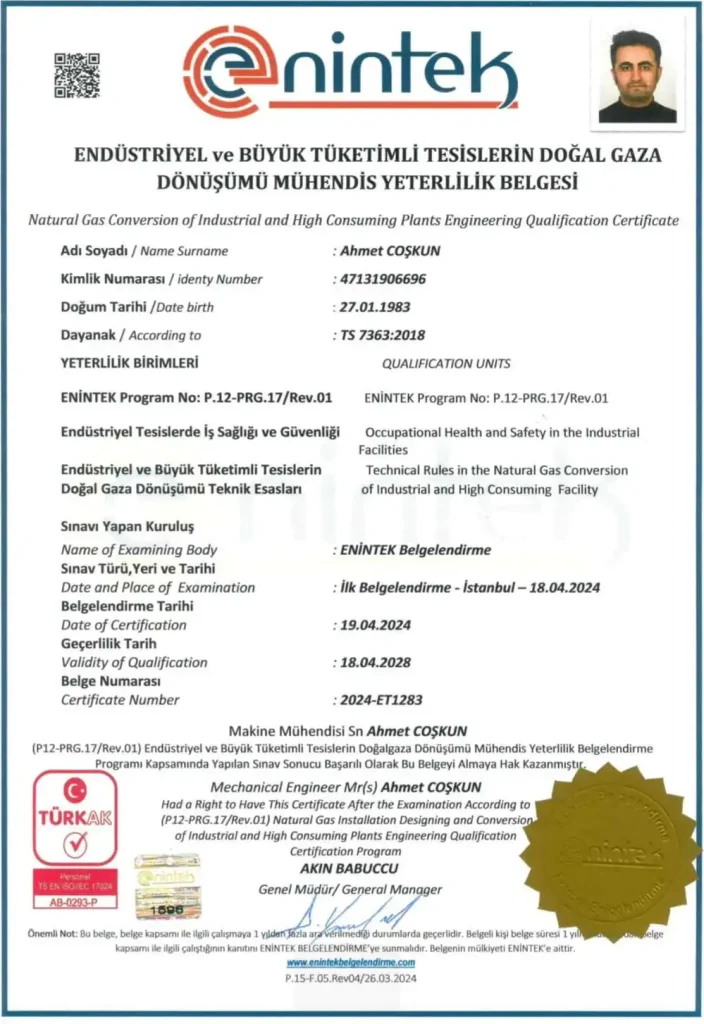 Gökdemir Mühendislik belgesi 2